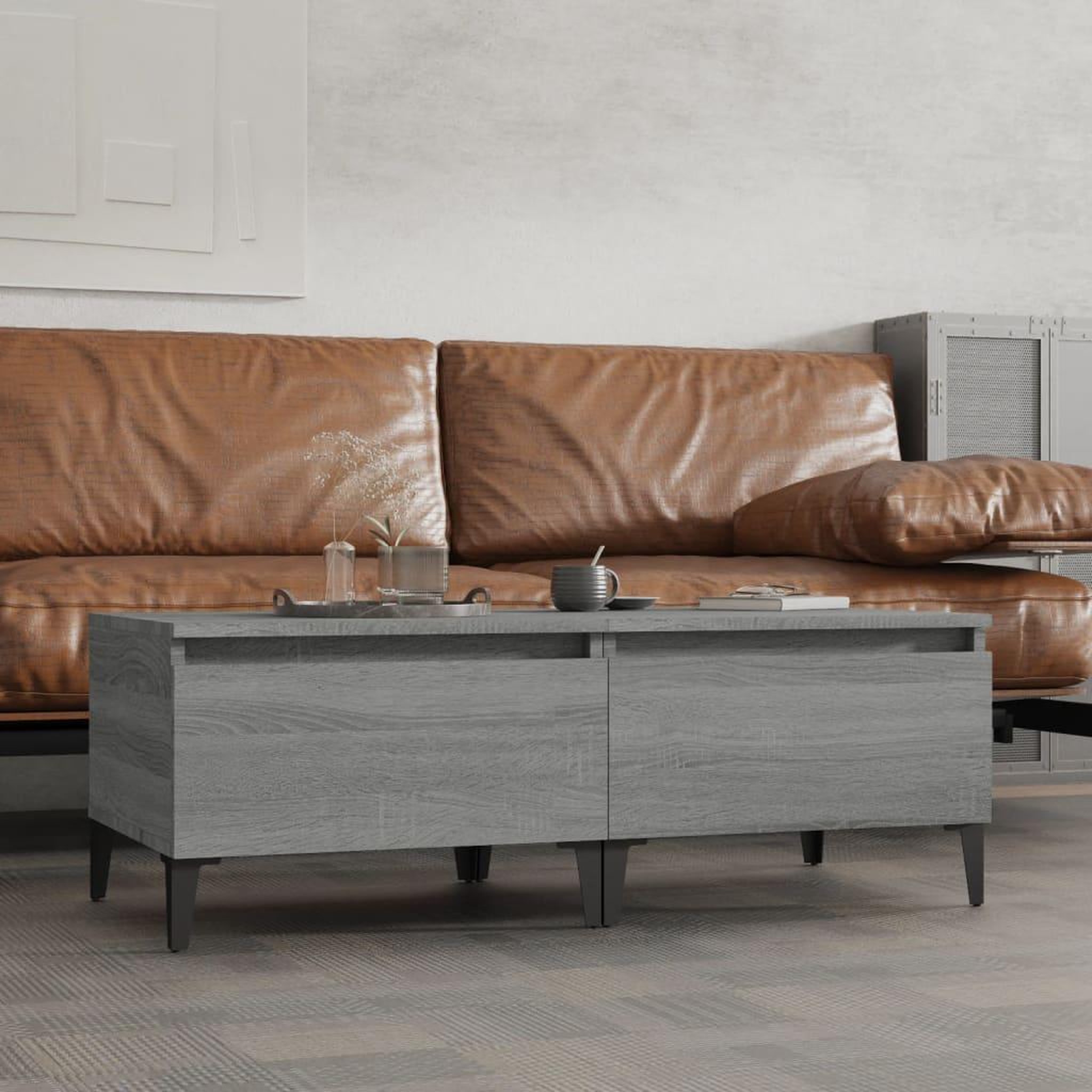 Voir la diapositive 1 : VIDAXL Tables d'appoint 2 pcs Sonoma gris 50x46x35 cm Bois ingenierie