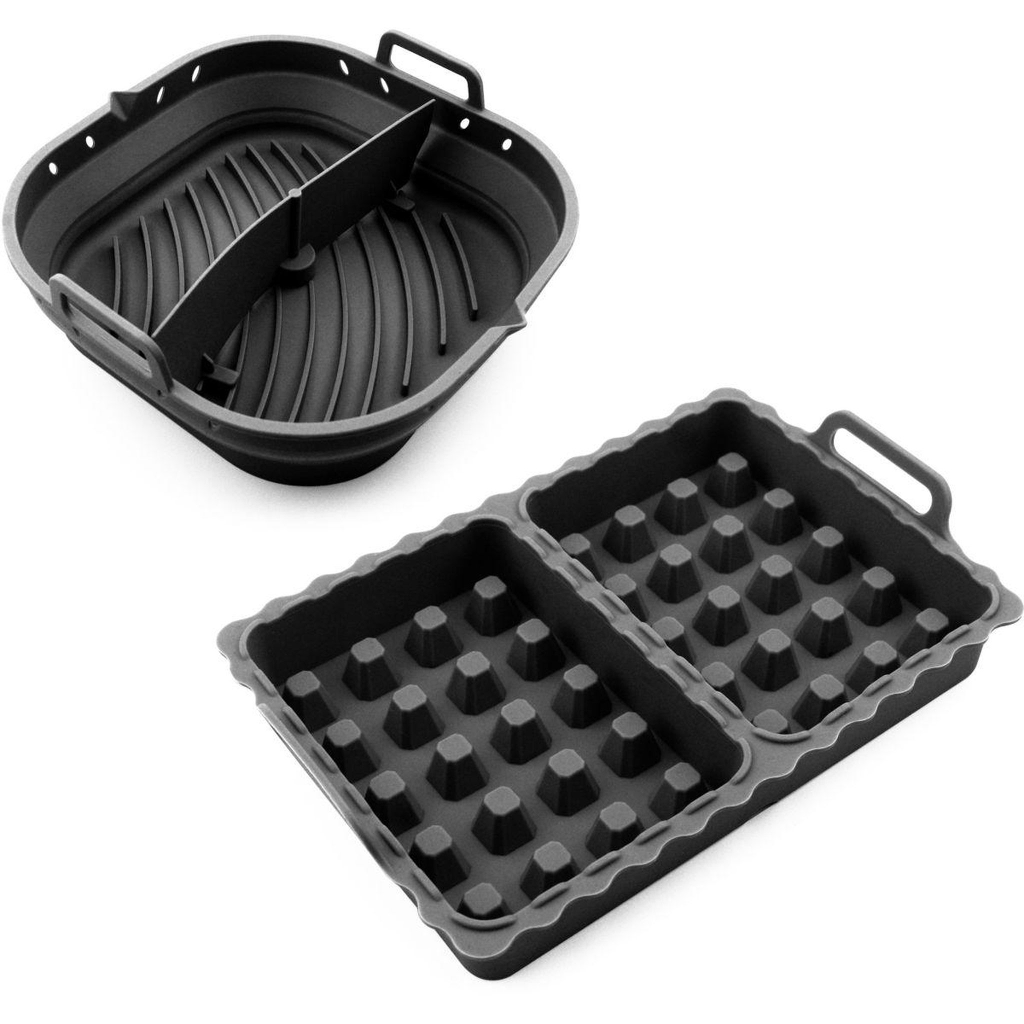 Voir la diapositive 1 : LIVOO moule set de 2 accessoires Airfryer - Rétractable avec séparateur & Spécial gaufres