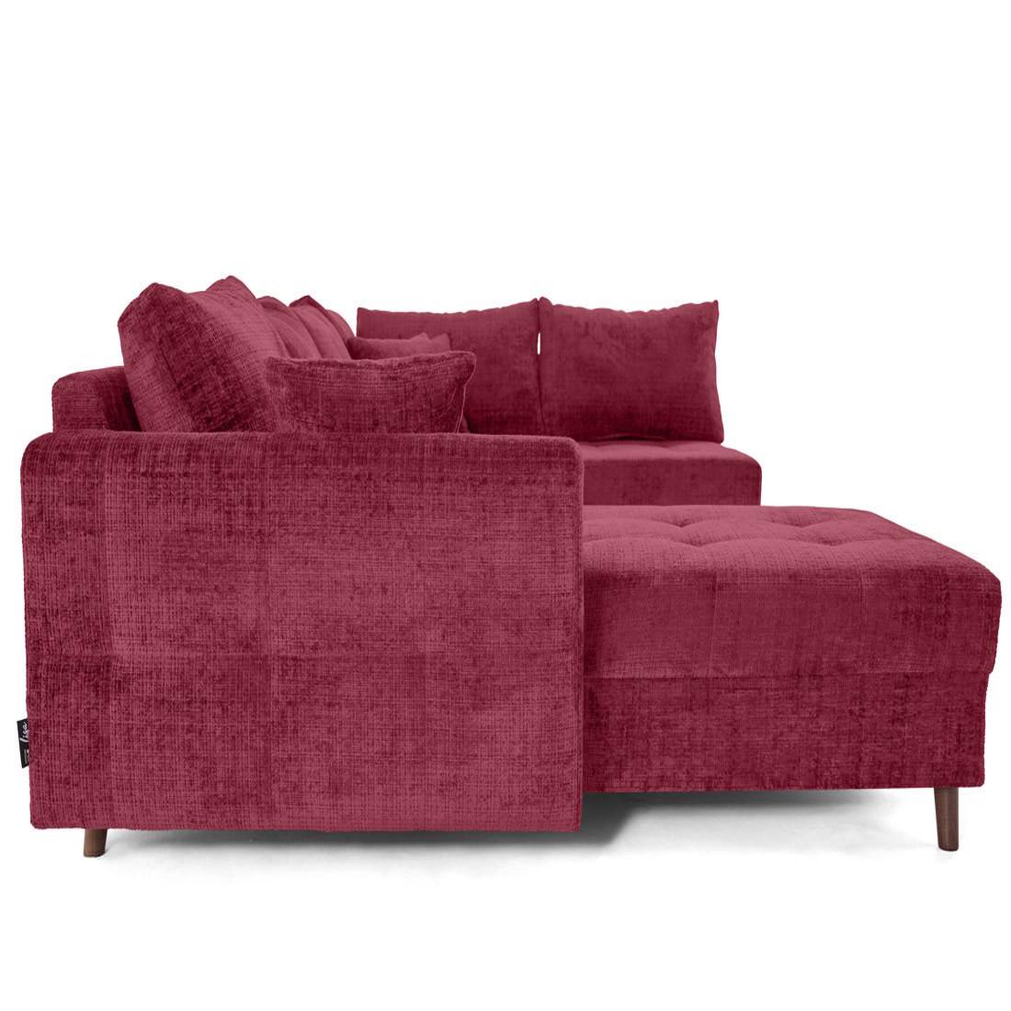 Voir la diapositive 5 : BEST MOBILIER Rune - canapé panoramique d'angle droit 7 places en velours texturé