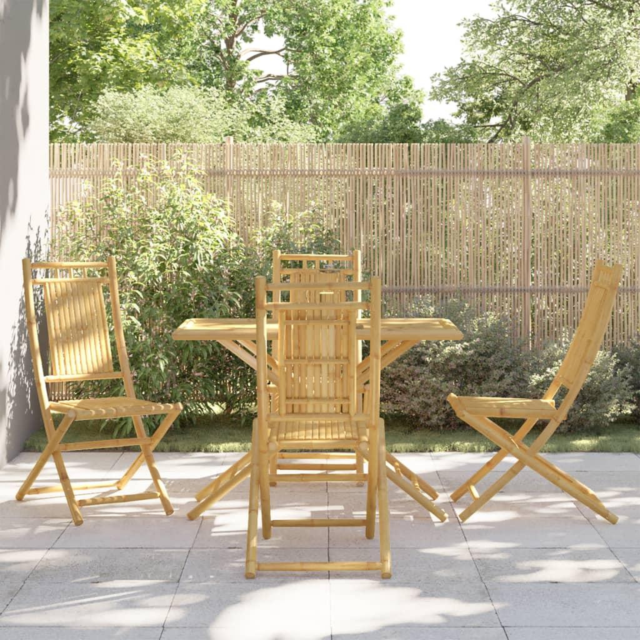 VIDAXL Ensemble a manger de jardin 5 pcs bambou