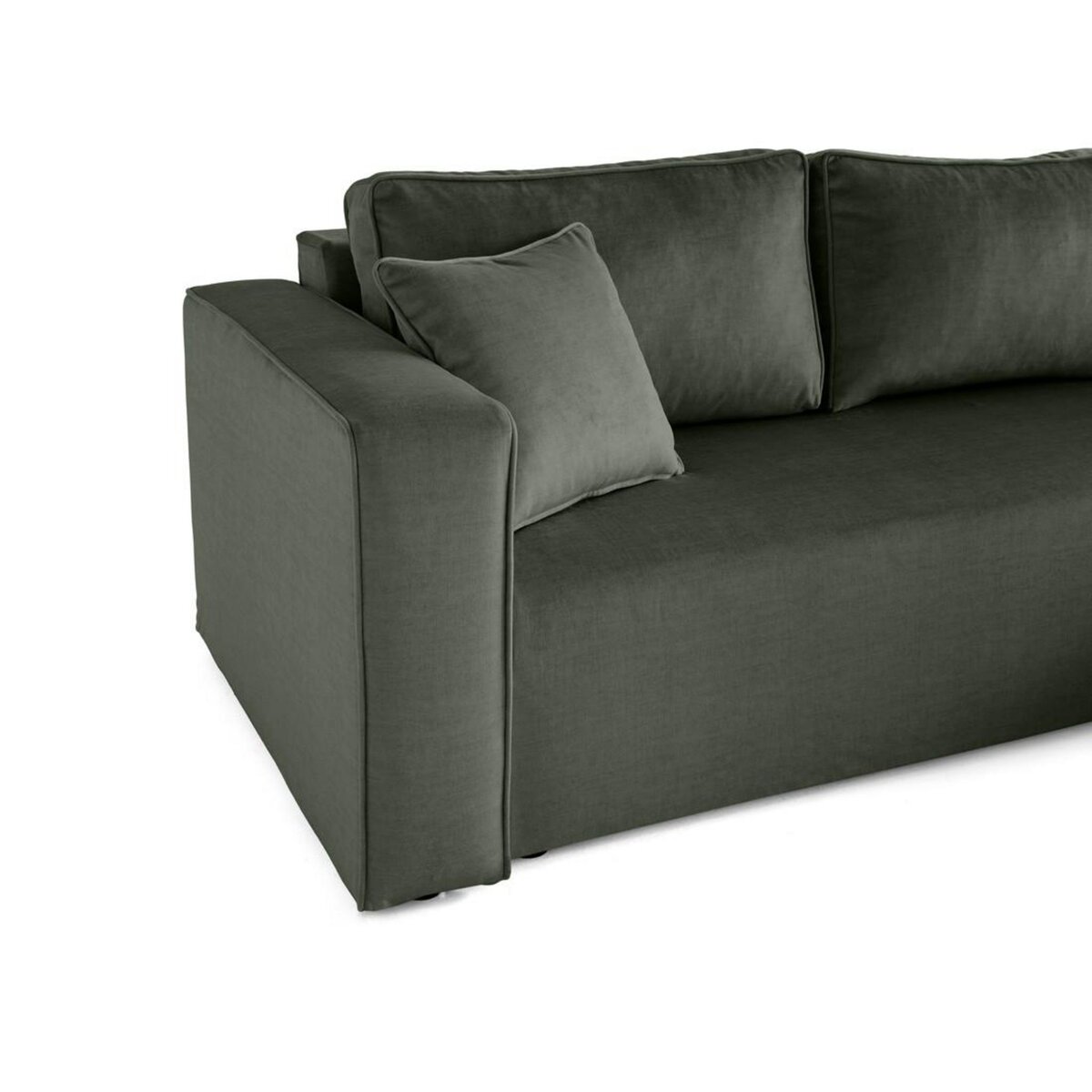 BEST MOBILIER Topaze - canapé d'angle déhoussable réversible 4 places en velours