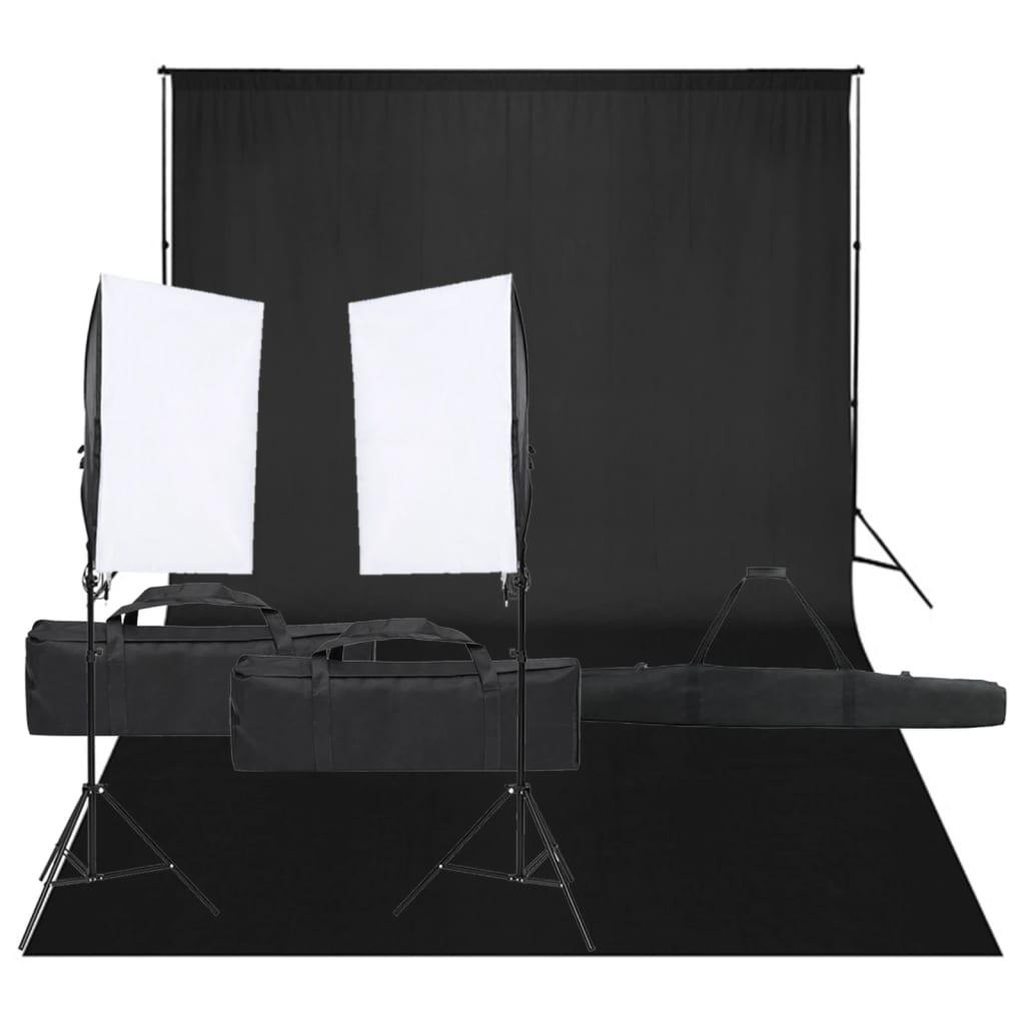 VIDAXL Kit de studio photo avec eclairage et toile de fond