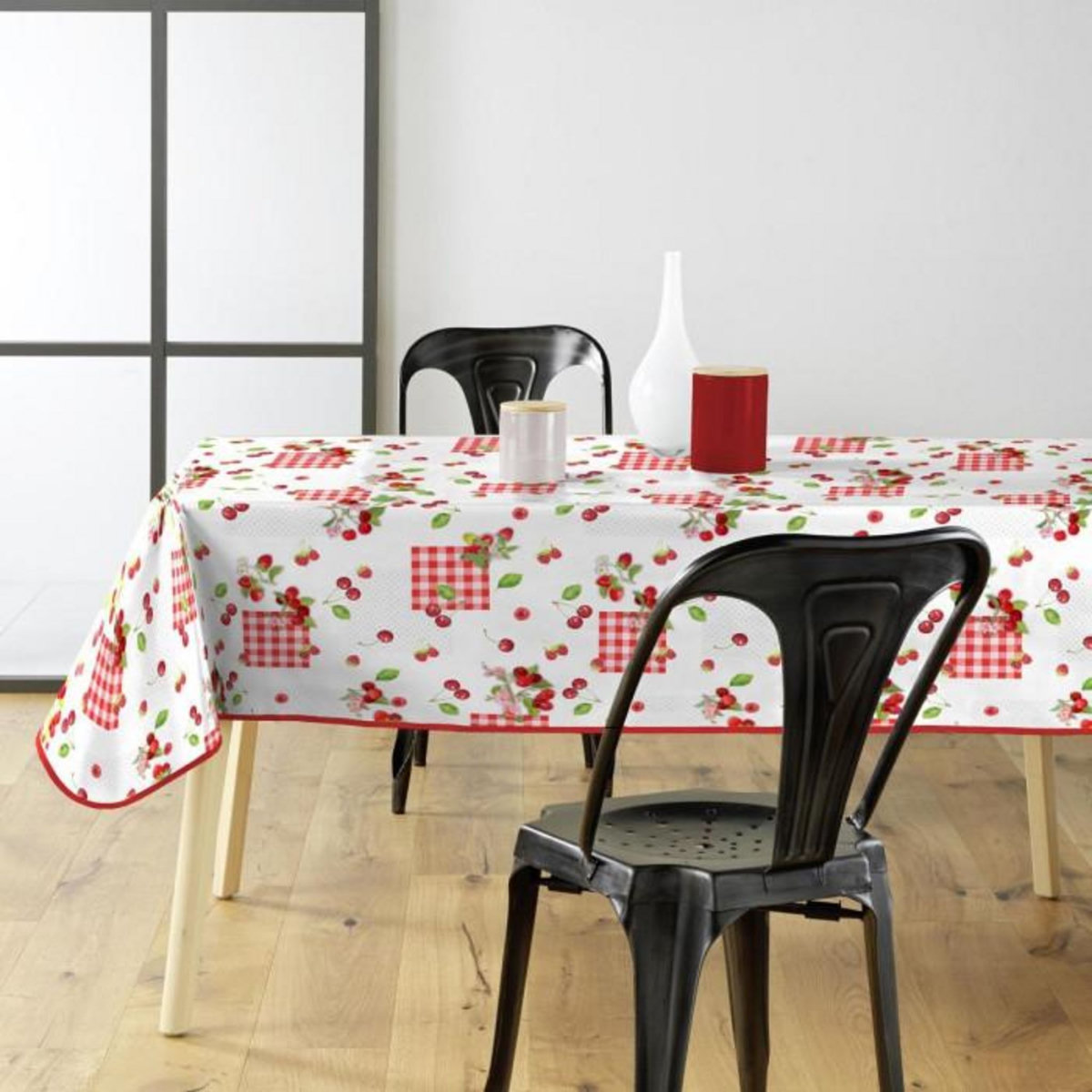 Paris Prix Nappe Toile Cirée  Cerise  140x240cm Rouge