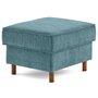 Voir la diapositive 1 : LISA DESIGN Jake - pouf en tissu velours relief - pieds en bois foncé