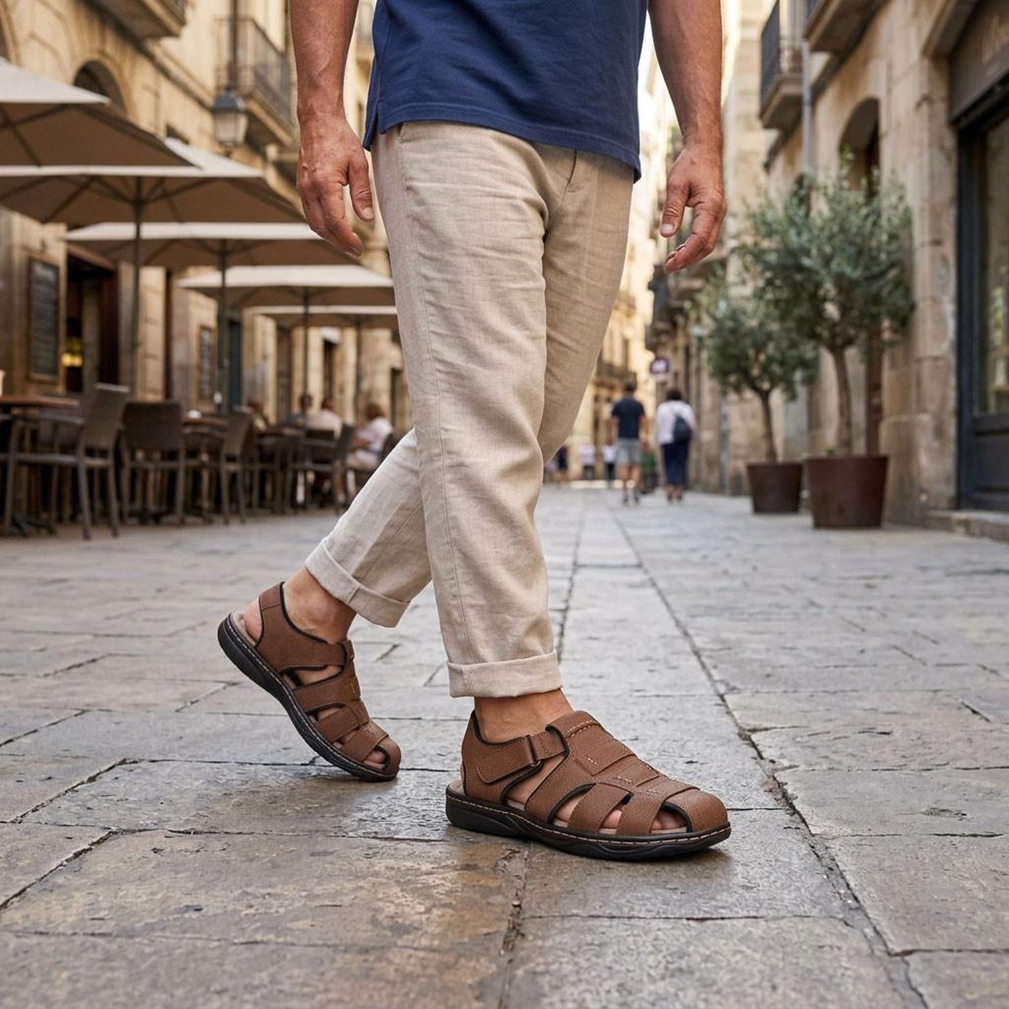 Voir la diapositive 5 : OZABI OZABI Sandales fermees homme confort ete aerées