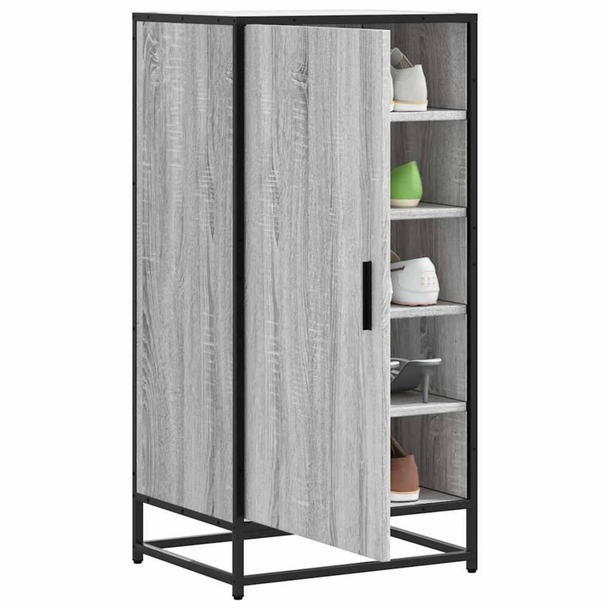 VIDAXL Etagere a chaussures sonoma gris 48x38x97,5 cm bois ingenierie