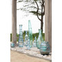 Voir la diapositive 4 : Paris Prix Photophore Design en Verre  Ligné  35cm Bleu