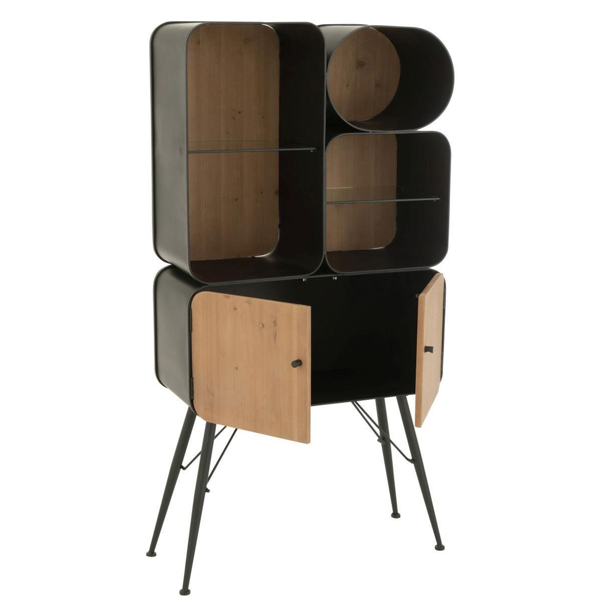 Paris Prix Étagère 2 Portes  Courchevel  160cm Noir
