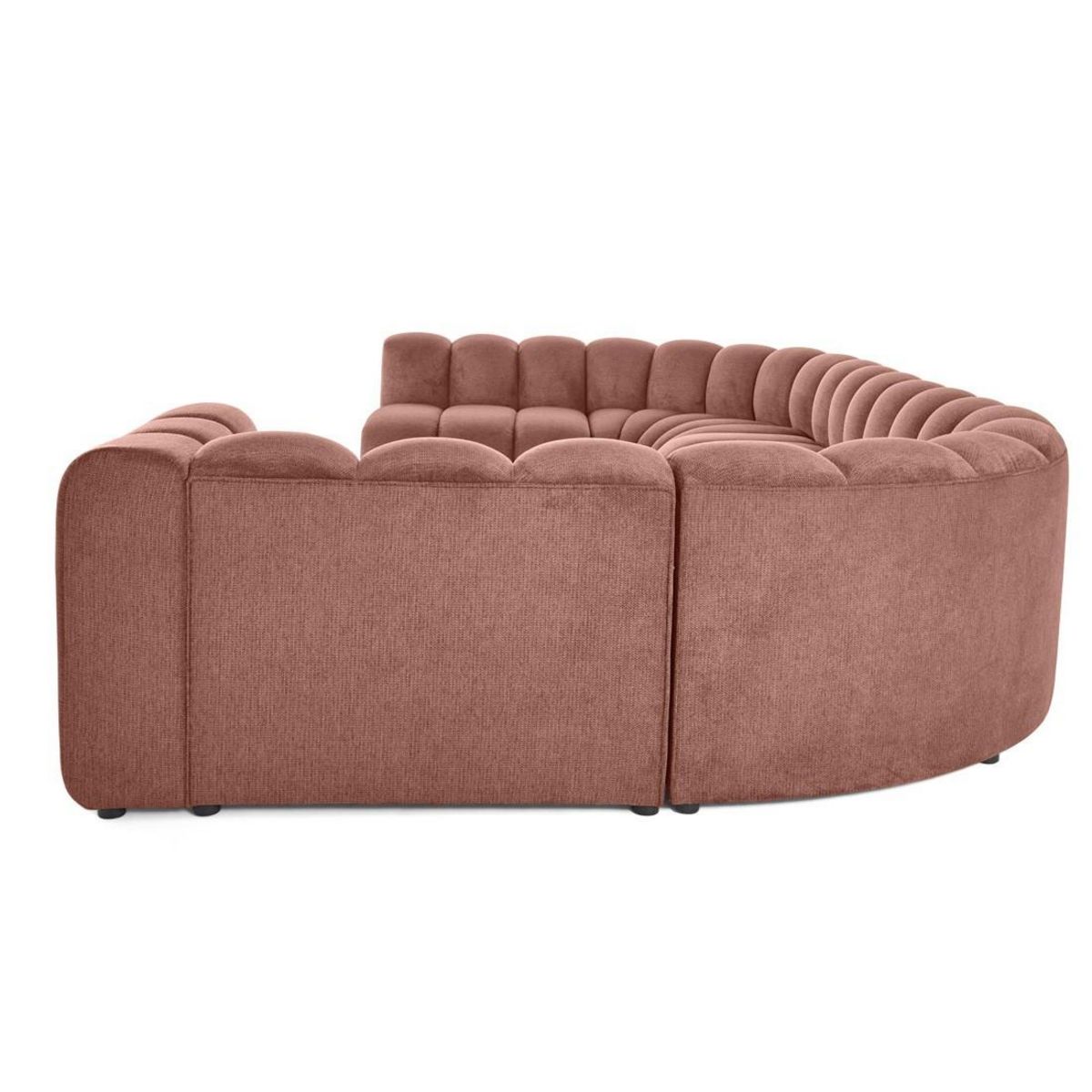 LISA DESIGN Debbie - canapé modulable panoramique d'angle gauche 7 places en tissu texturé