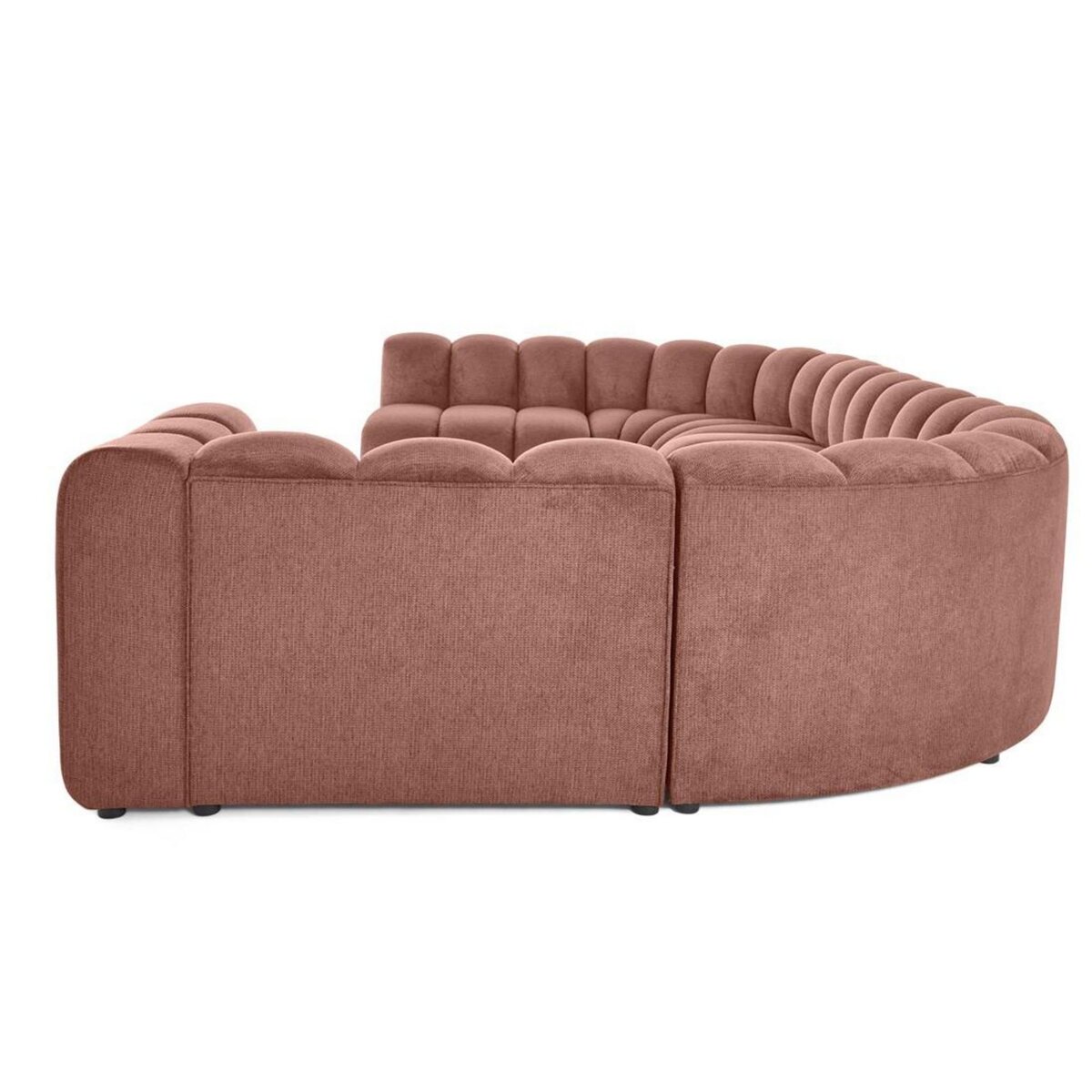 LISA DESIGN Debbie - canapé modulable panoramique d'angle gauche 7 places en tissu texturé