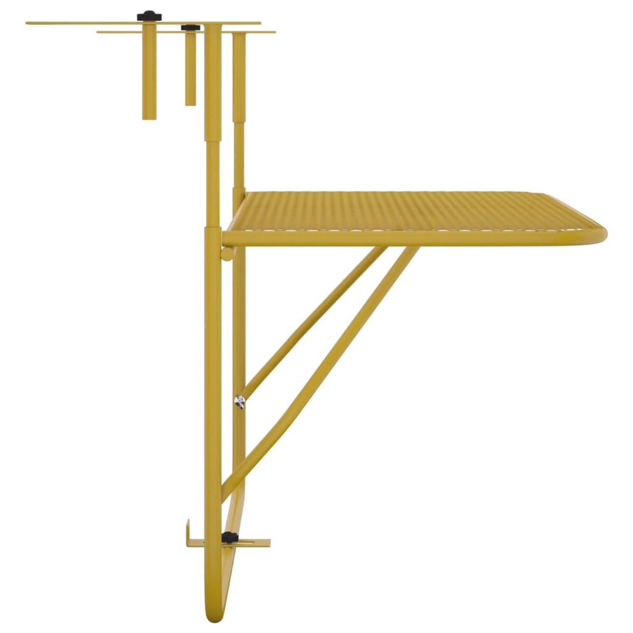 Voir la diapositive 4 : VIDAXL Table de balcon Dore 60x40 cm Acier