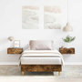 Voir la diapositive 1 : VIDAXL Cadre de lit sans matelas chene fume 90x200cm bois d'ingenierie