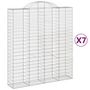 Voir la diapositive 2 : VIDAXL Paniers a gabions arques 7 pcs 200x50x220/240 cm Fer galvanise