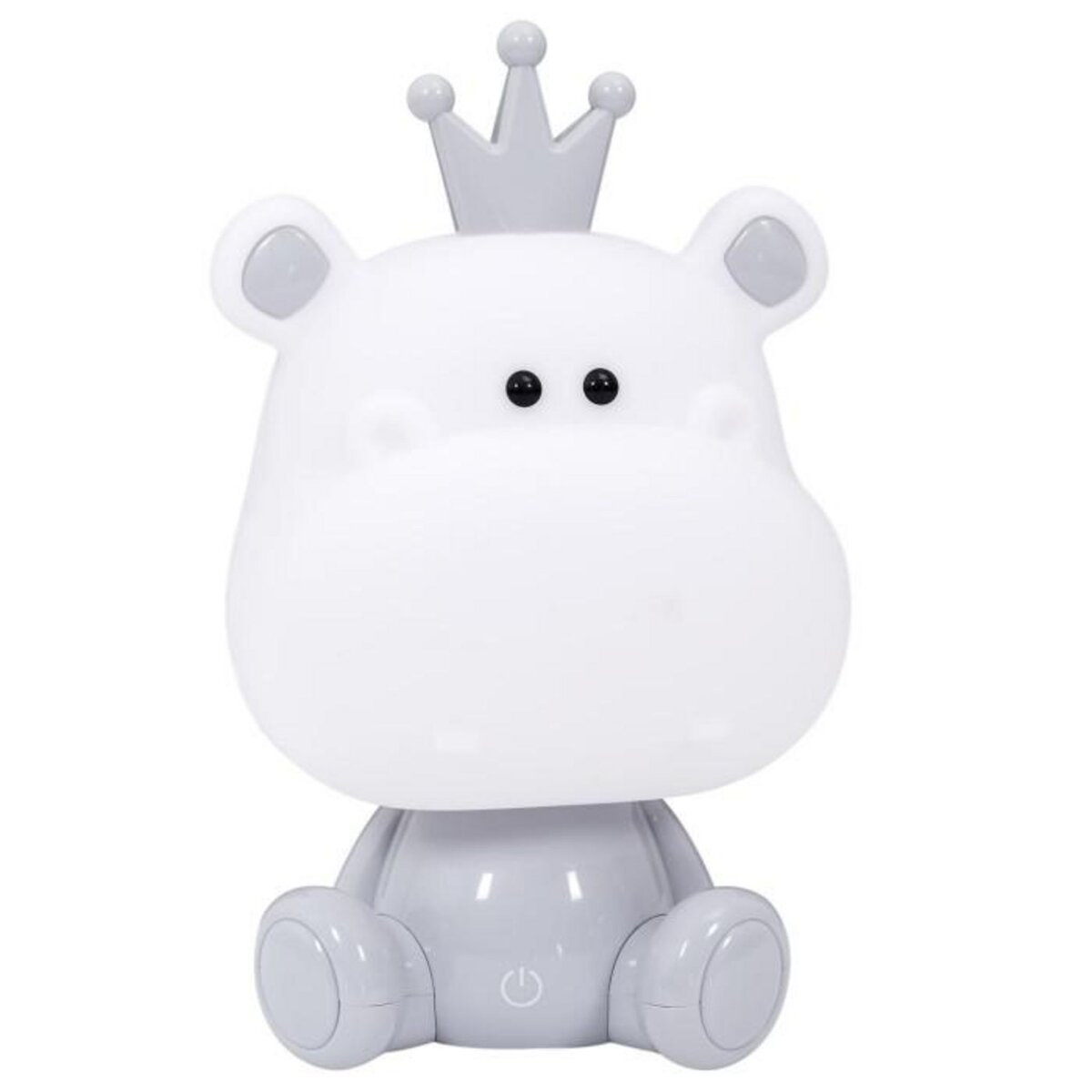 Paris Prix Lampe Veilleuse  Hippopotame  25cm Blanc & Gris