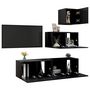Voir la diapositive 3 : VIDAXL Ensemble de meubles TV 4 pcs Noir Bois d'ingenierie