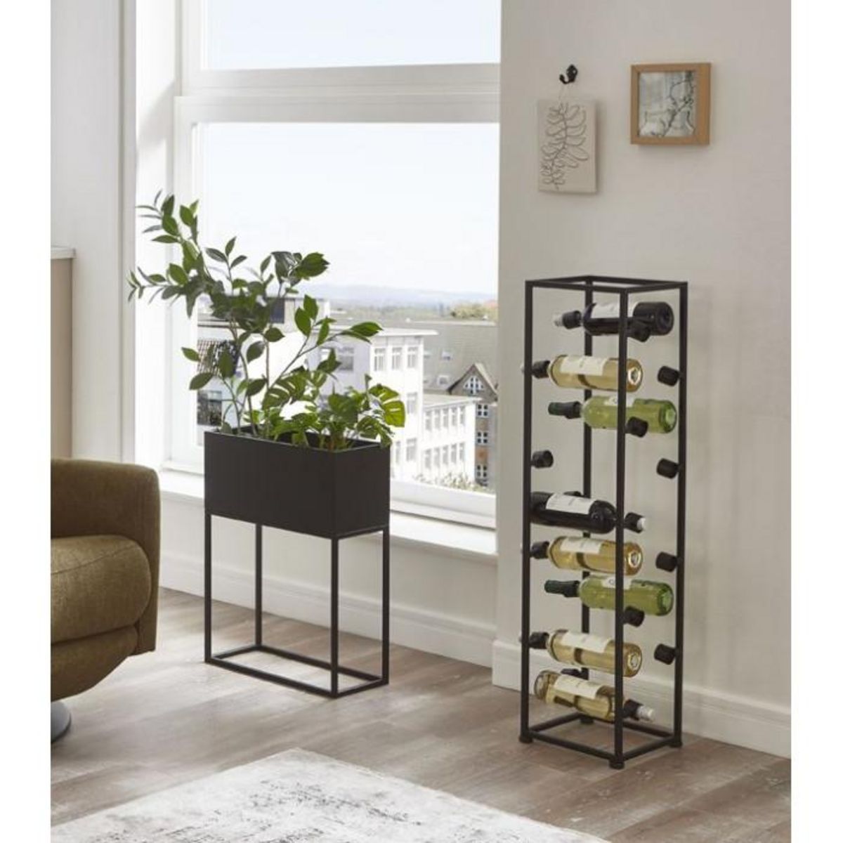 Paris Prix Range-Bouteilles  18 Compartiments  104cm Noir