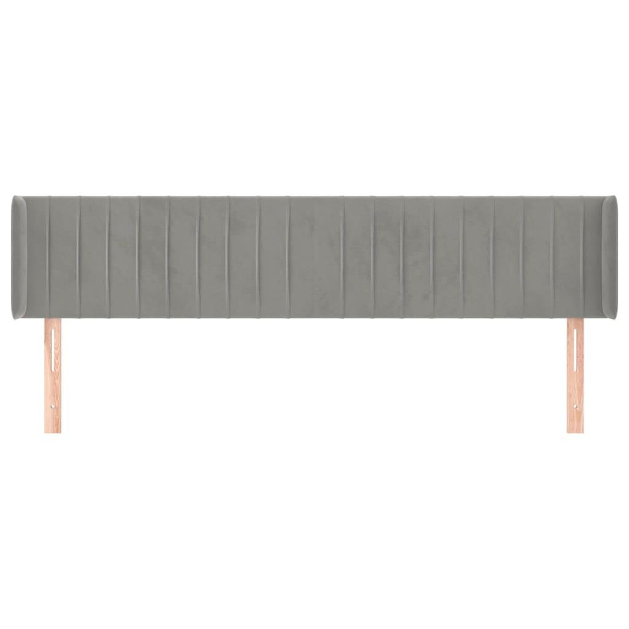 Voir la diapositive 3 : VIDAXL Tete de lit avec oreilles Gris clair 203x16x78/88 cm Velours