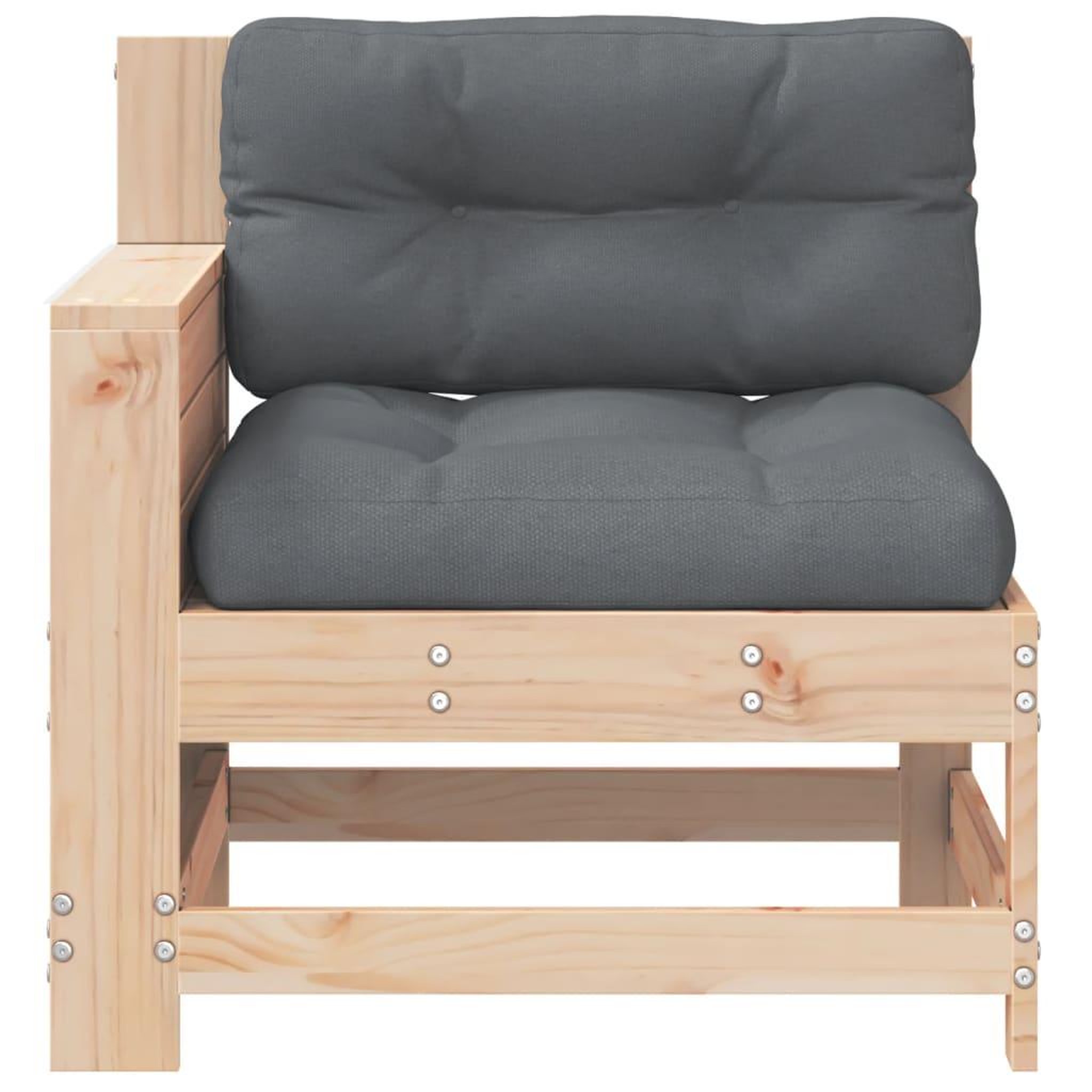Voir la diapositive 4 : VIDAXL Canape de jardin accoudoir avec coussin bois massif de pin