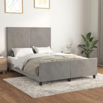 VIDAXL Cadre de lit sans matelas gris clair 140x200 cm velours