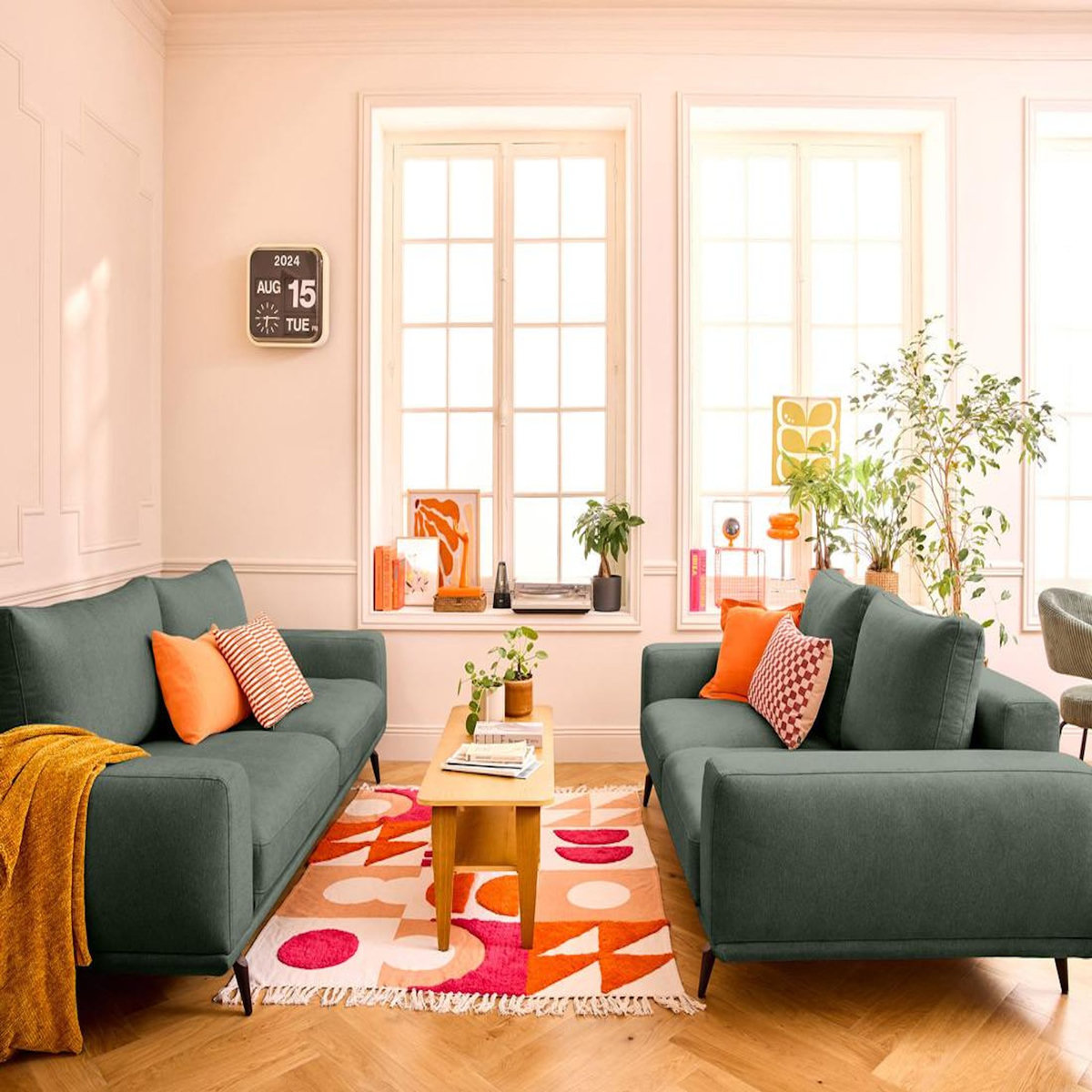 LISA DESIGN Vicence - canapé droit 3 places convertible en tissu