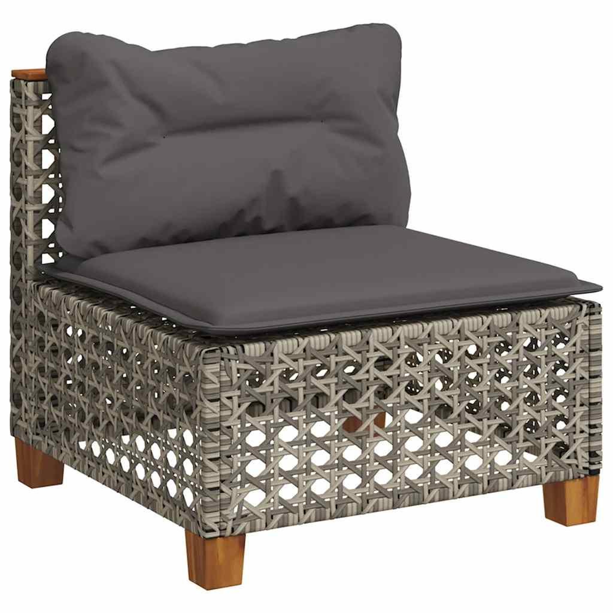 Voir la diapositive 3 : VIDAXL Salon de jardin avec coussins 7 pcs gris resine tressee