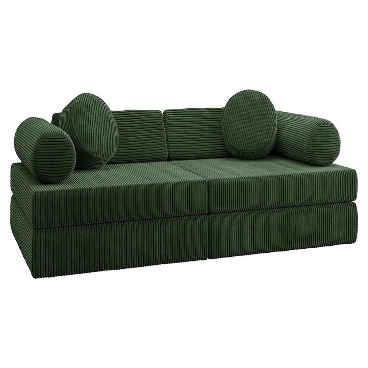 BEST MOBILIER Ines - canapé droit 2 places en velours côtelé