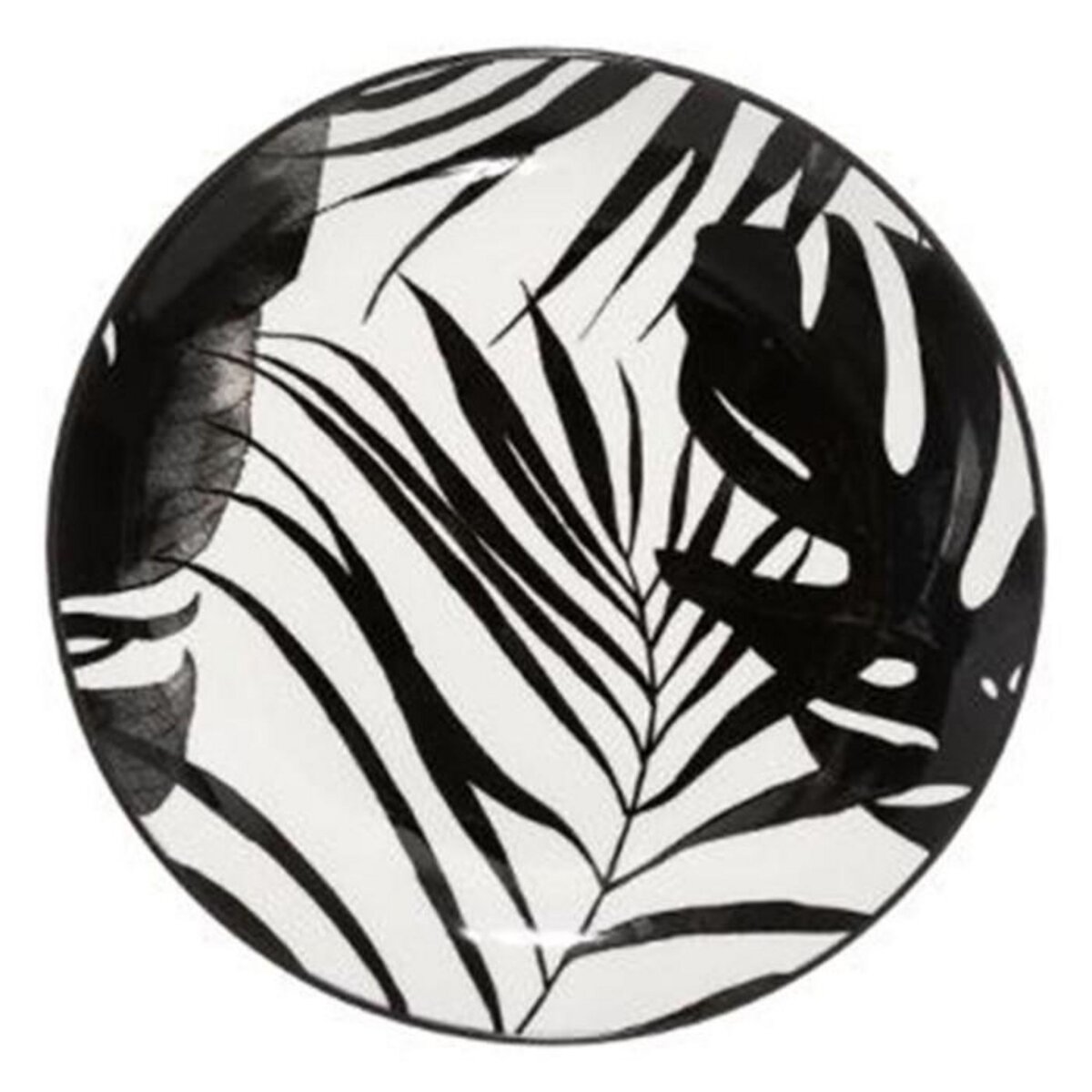 SECRET DE GOURMET Lot de 6 Assiettes à Dessert  Palme  19cm Noir