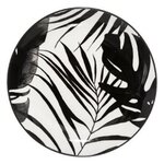 SECRET DE GOURMET Lot de 6 Assiettes à Dessert  Palme  19cm Noir