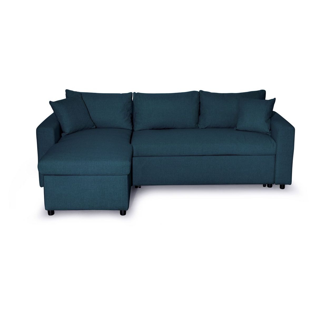 Canapé d'angle réversible convertible avec coffre en tissu ou velours GERALDINE 