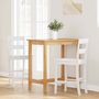 Voir la diapositive 3 : VIDAXL Tabourets de bar 2 pcs blanc bois massif d'hevea