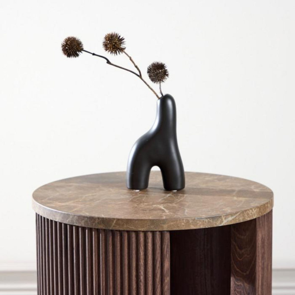 Paris Prix Table d'Appoint Effet Marbre  Bristol  52cm Marron