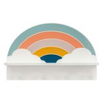 ATMOSPHERA Étagère patère 4 crochets en bois ARC-EN-CIEL - Multicolore