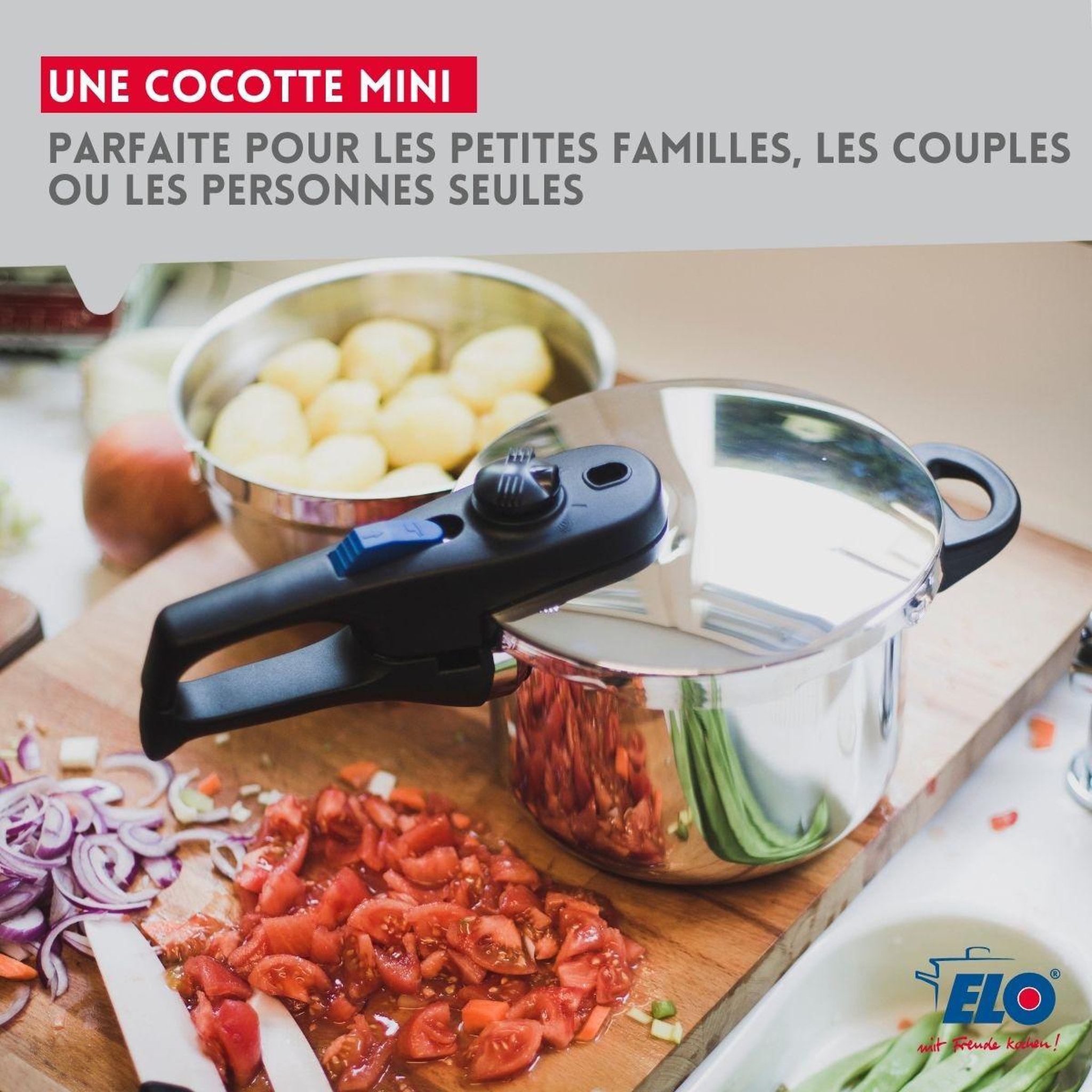 Voir la diapositive 2 : ELO Autocuiseur 18 cm d'une capacité de 2,7 litres elo praktika