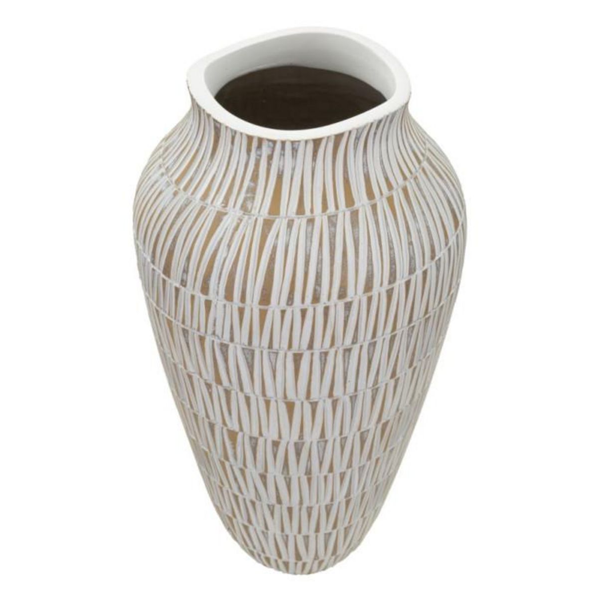Paris Prix Vase Déco en Résine  Stiky  44cm Or & Blanc