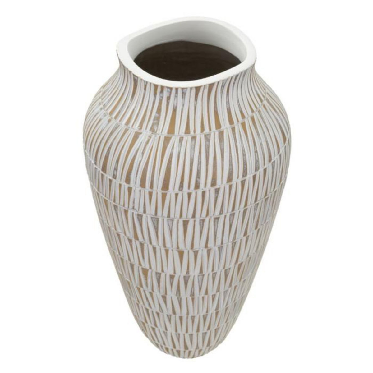 Paris Prix Vase Déco en Résine  Stiky  44cm Or & Blanc
