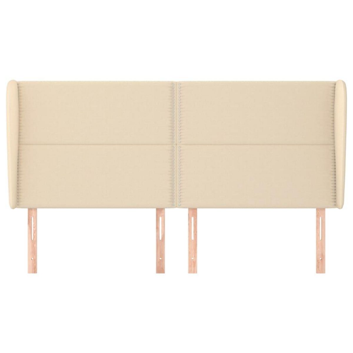 VIDAXL Tete de lit avec oreilles Creme 203x23x118/128 cm Tissu