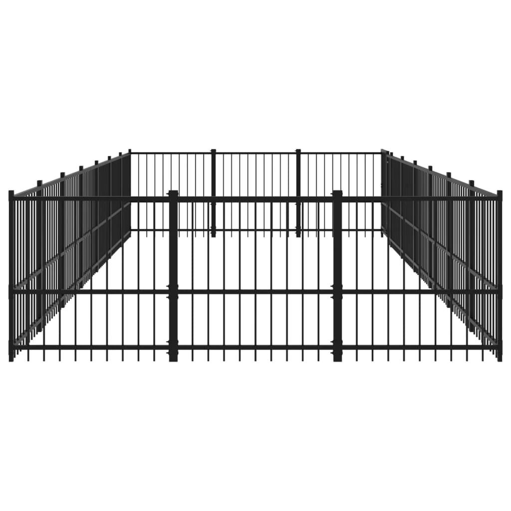 Voir la diapositive 4 : VIDAXL Chenil d'exterieur pour chiens Acier 19,76 m²