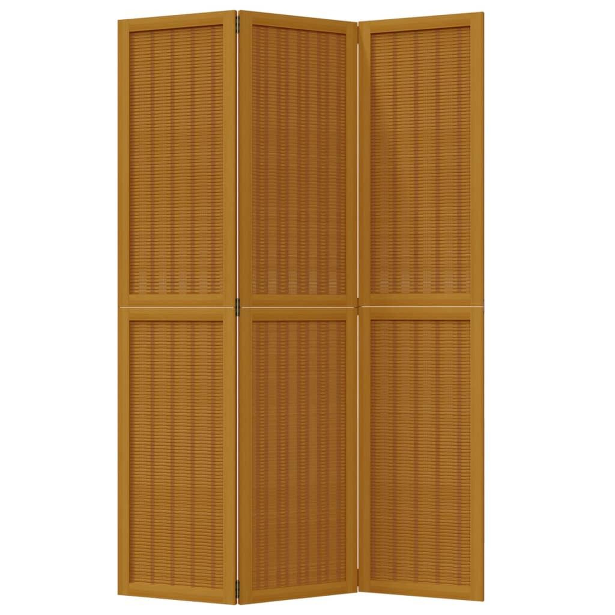 Voir la diapositive 4 : VIDAXL Cloison de separation 3 panneaux marron bois paulownia massif