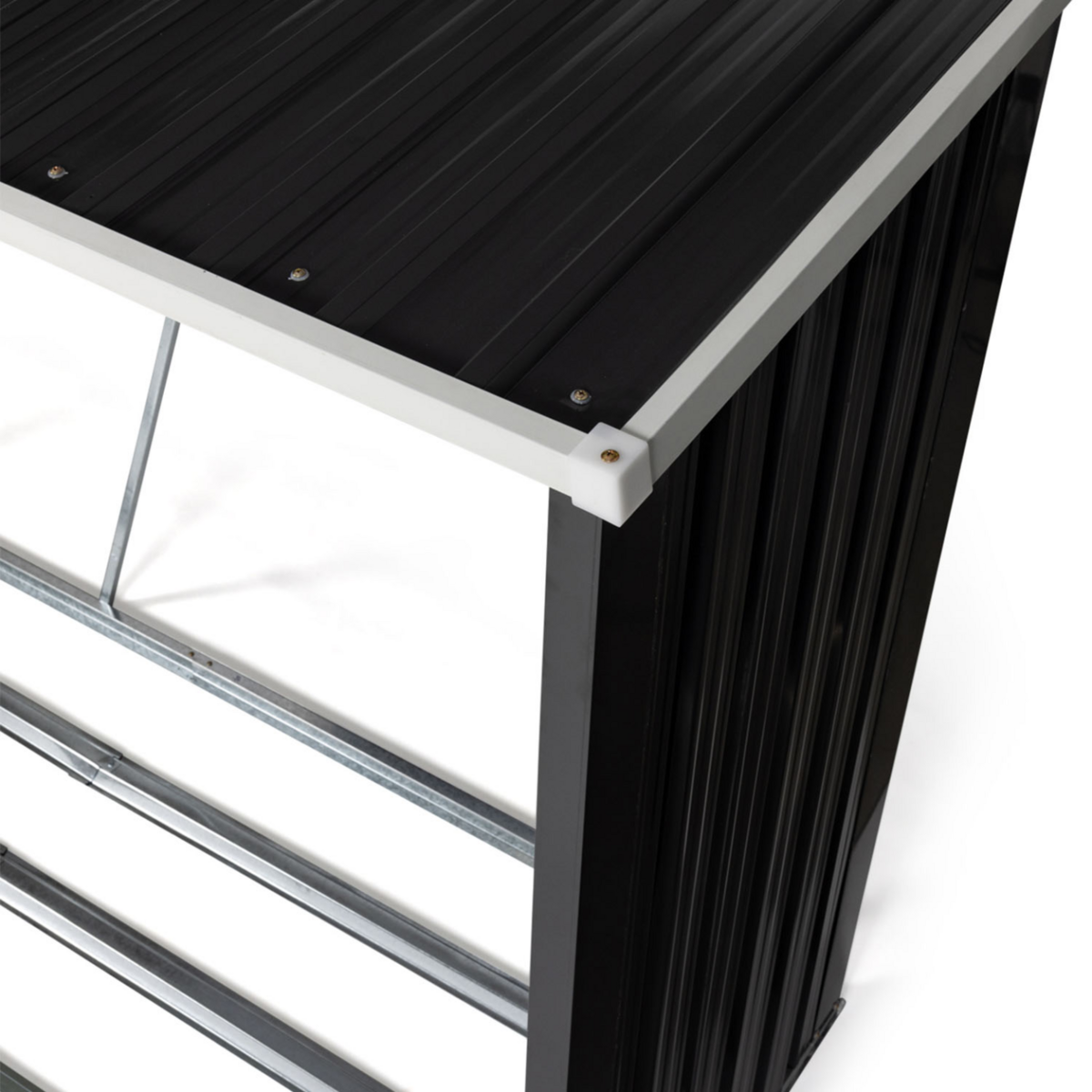 ID MARKET Abri de stockage 4 m³ gris en acier galvanisé pour bûches