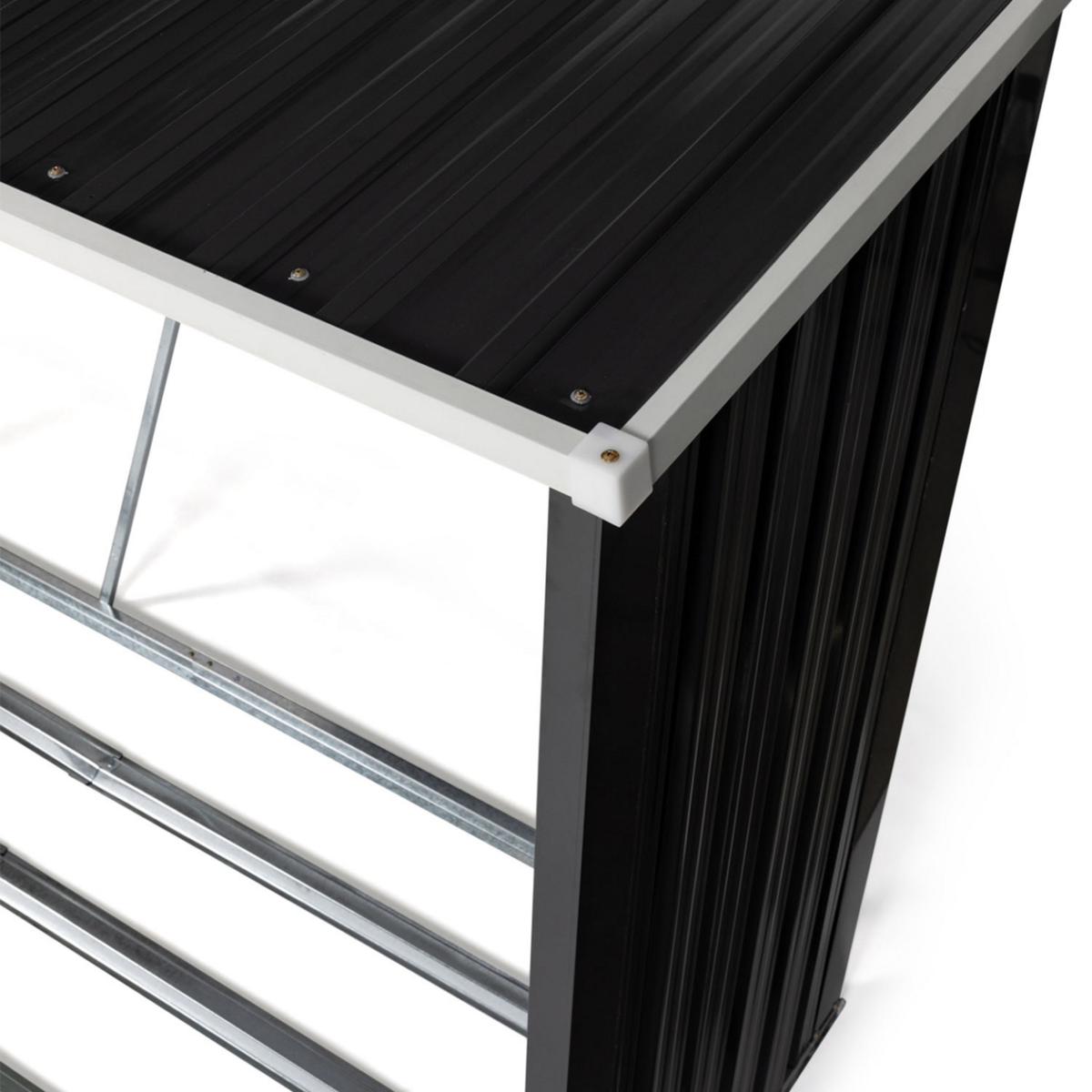 ID MARKET Abri de stockage 4 m³ gris en acier galvanisé pour bûches