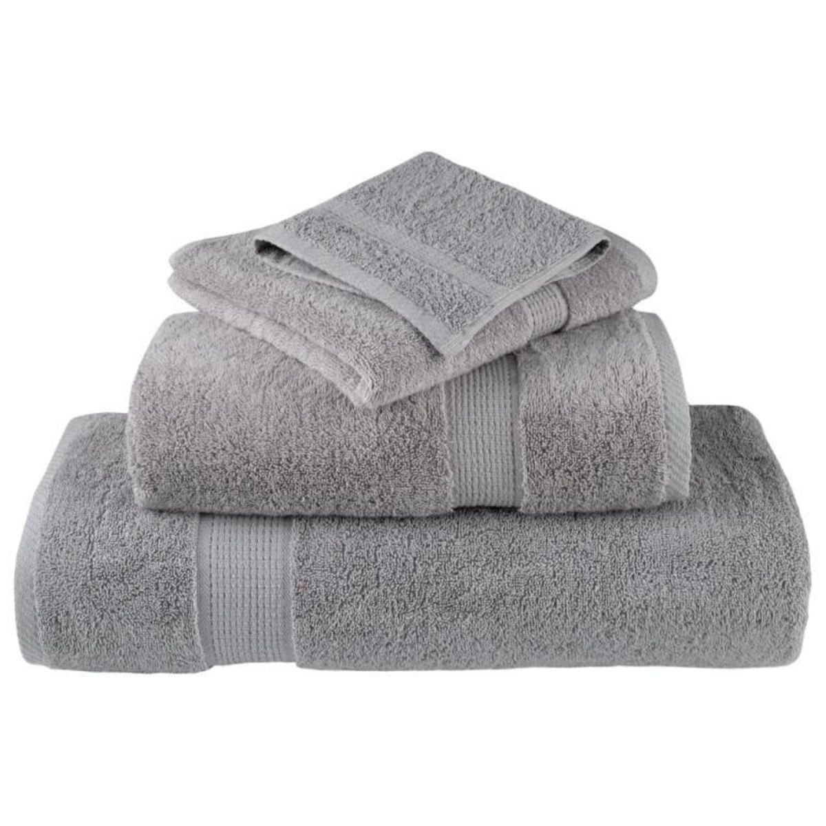 VIDAXL Serviettes de bain de qualité supérieure SOLUND 2 pcs gris