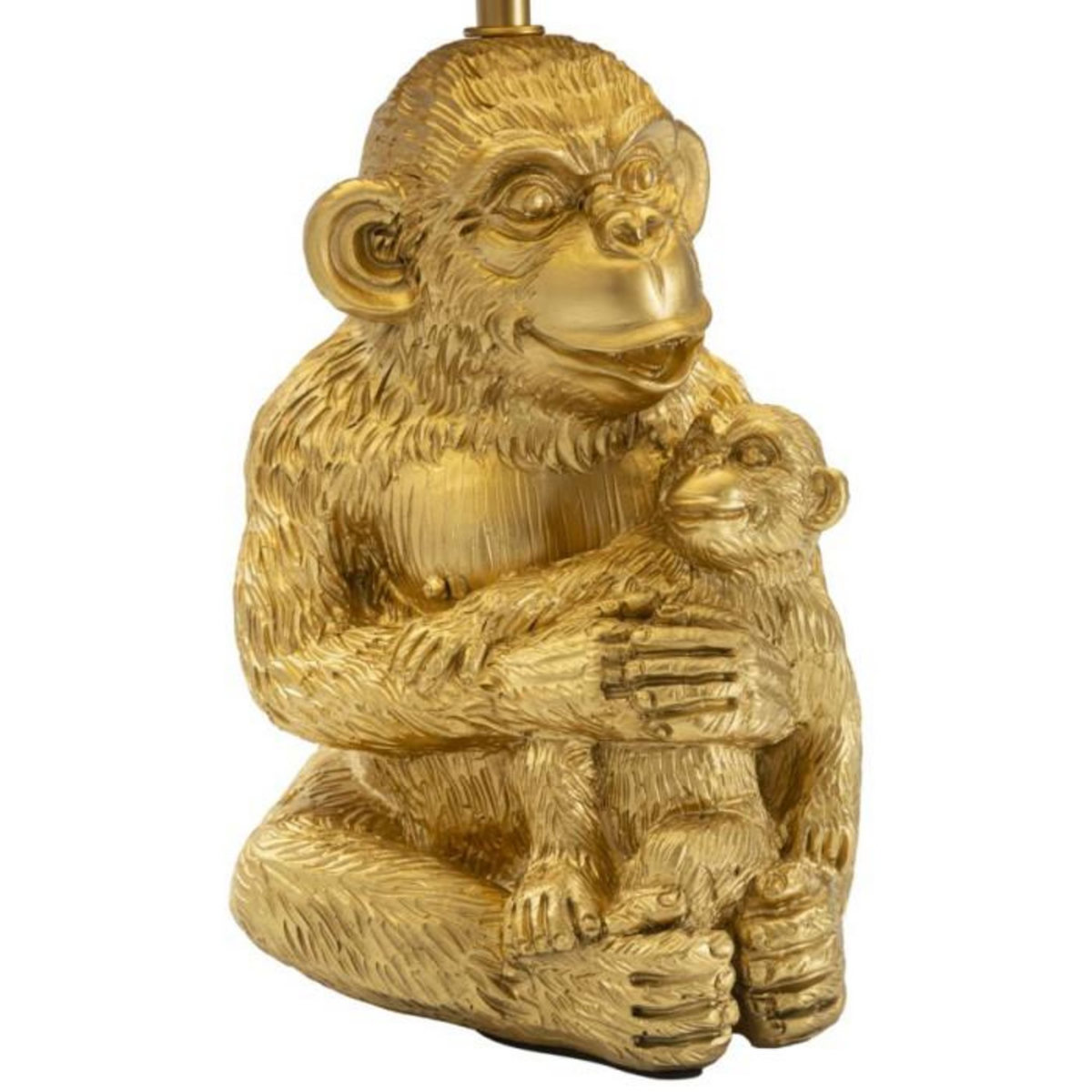 Paris Prix Lampe à Poser Design  Monkey Mum  49cm Or & Noir