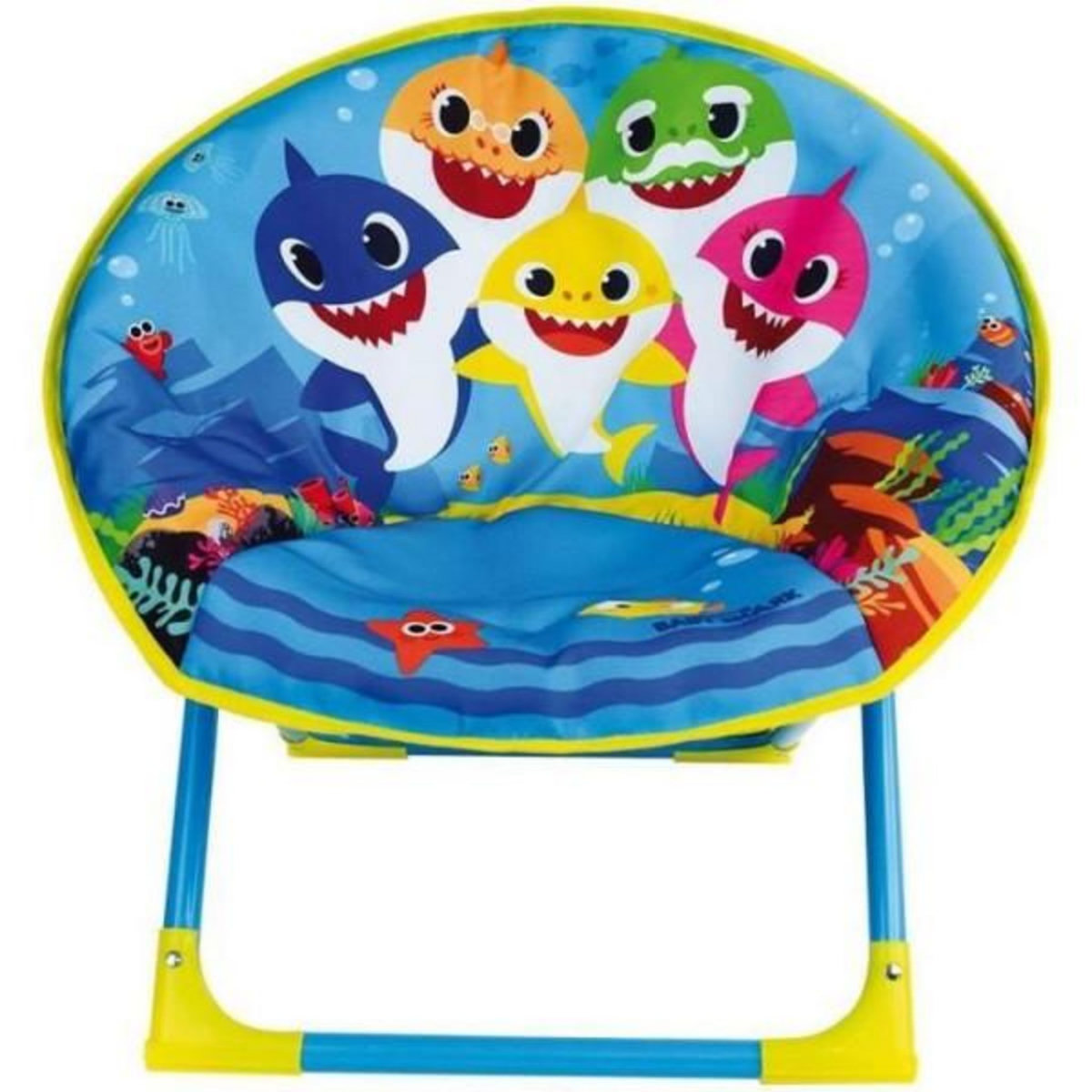 Fun House Siege lune pliant pour enfant - FUN HOUSE - BABY SHARK - Bleu - H.47x L.54x P.45 cm