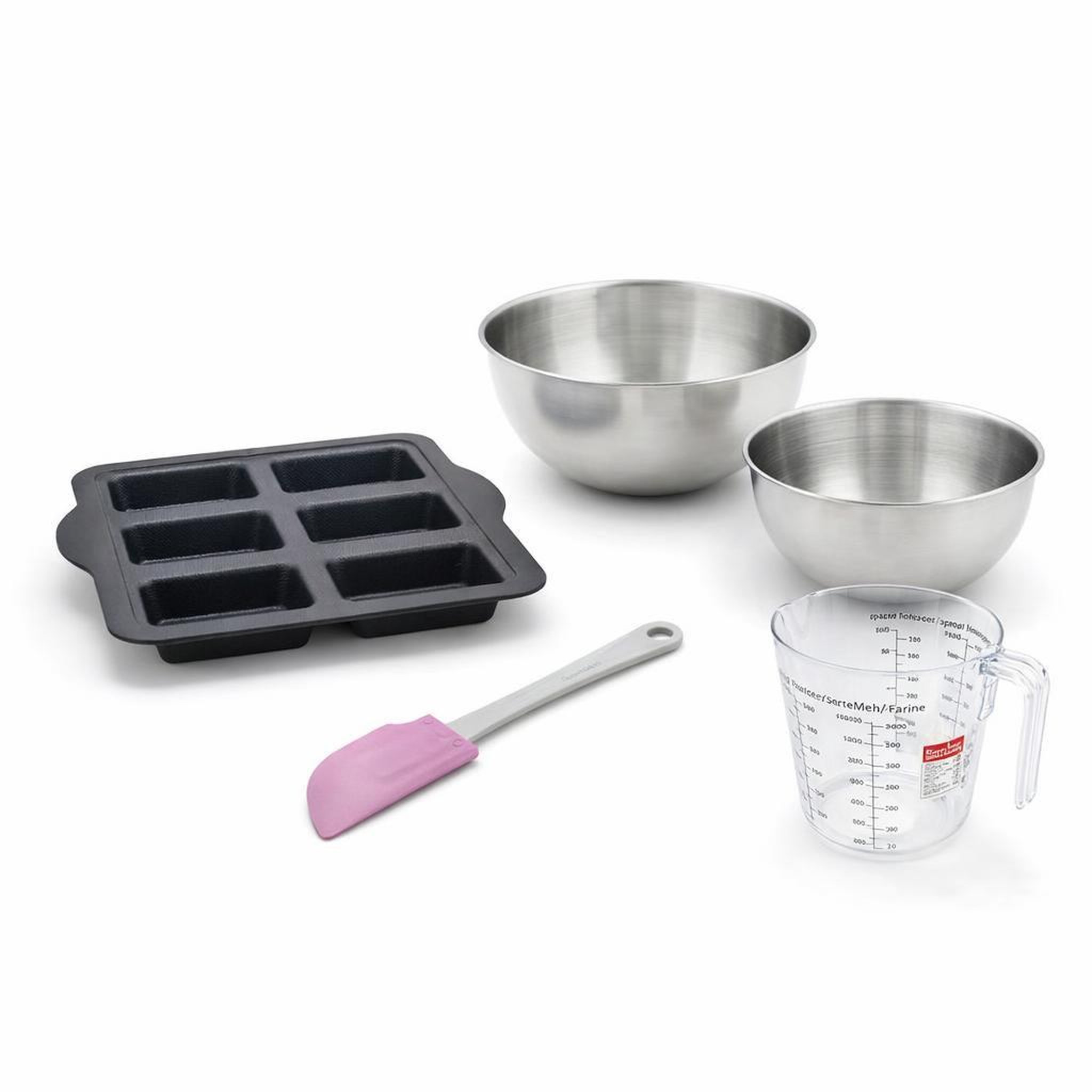 ZENKER Set pâtisserie avec moule à 6 financiers silicone, 2 bols à mixer, verre mesureur et spatule zenker