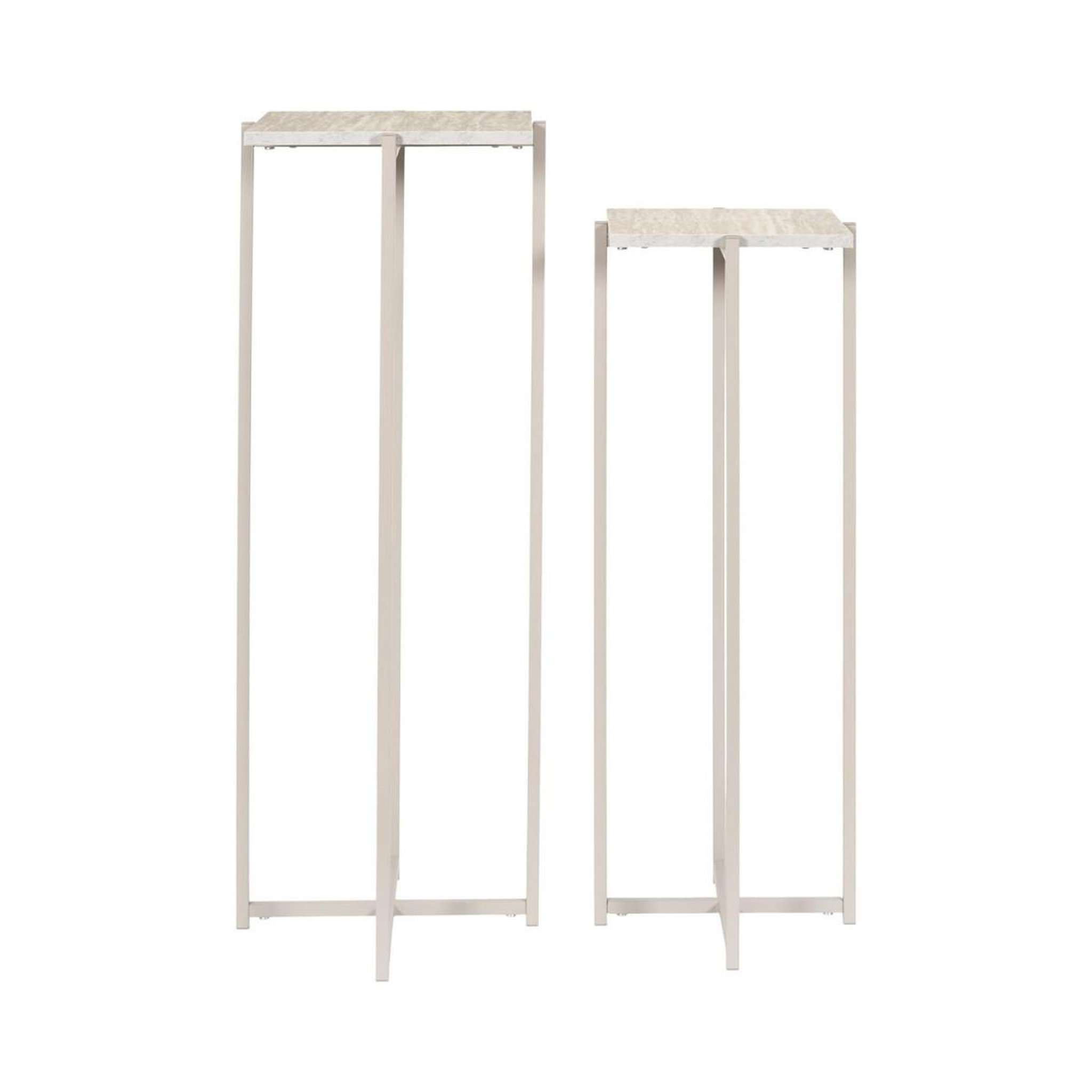 Voir la diapositive 2 : The Home Deco Factory Lot de 2 sellettes gigognes  terra nova  80cm beige