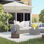 Voir la diapositive 4 : OUTSUNNY Pied de parasol table d'appoint jardinière 3 en 1 marron