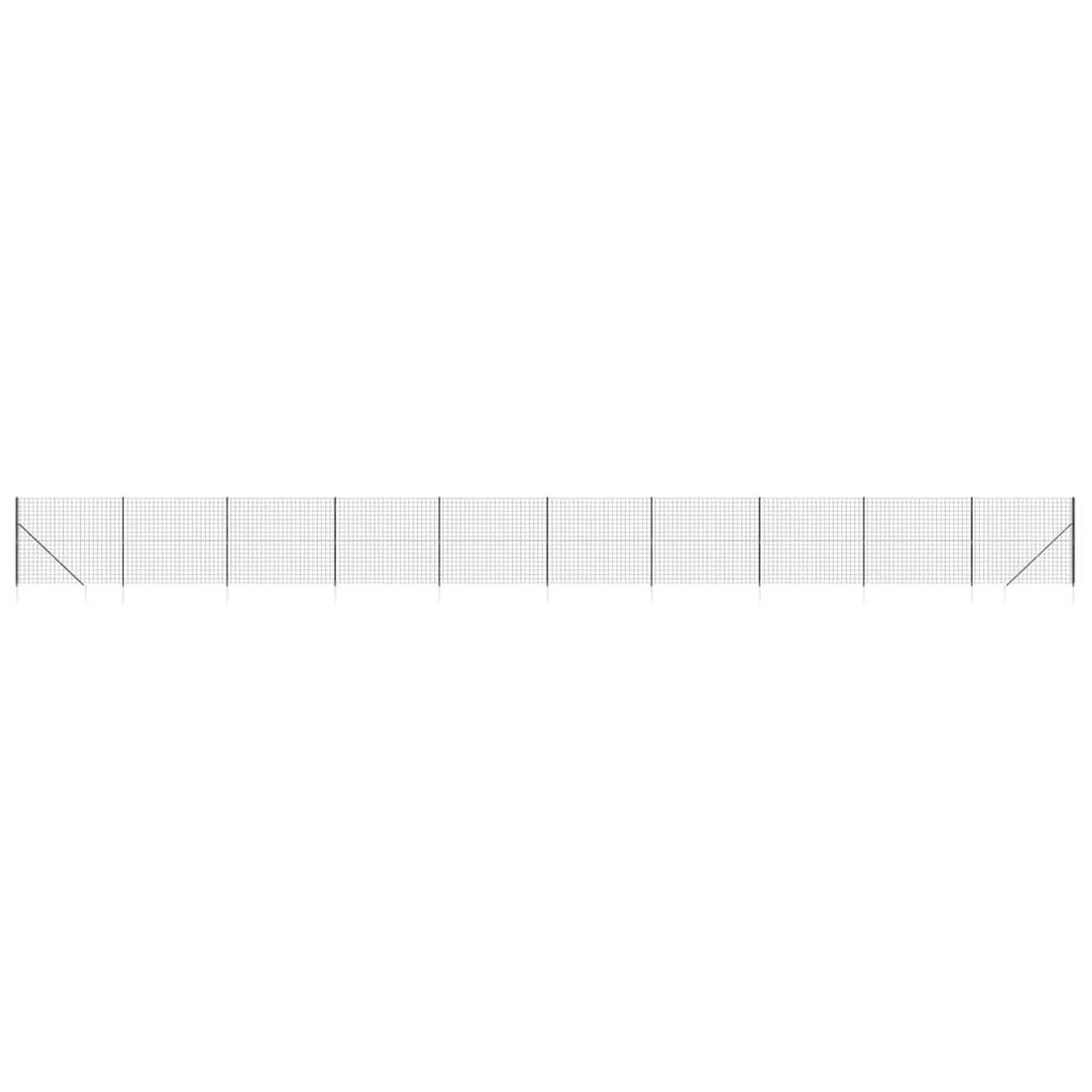 Voir la diapositive 2 : VIDAXL Cloture en treillis metallique et ancrage anthracite 2,2x25 m