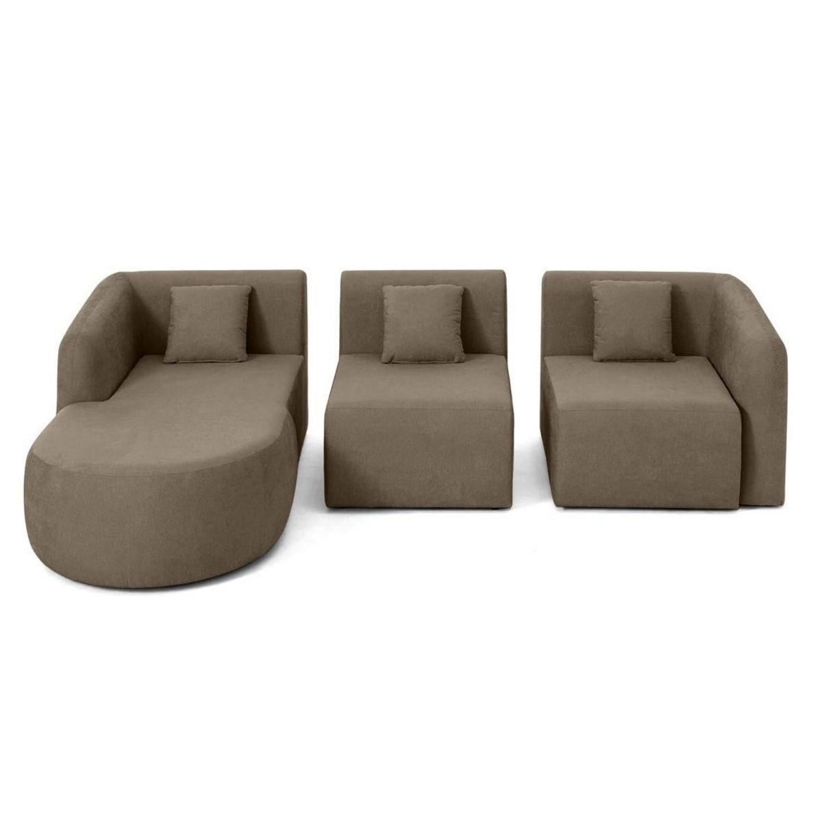 LISA DESIGN Ikare - canapé modulable d'angle gauche - 4 places - en tissu