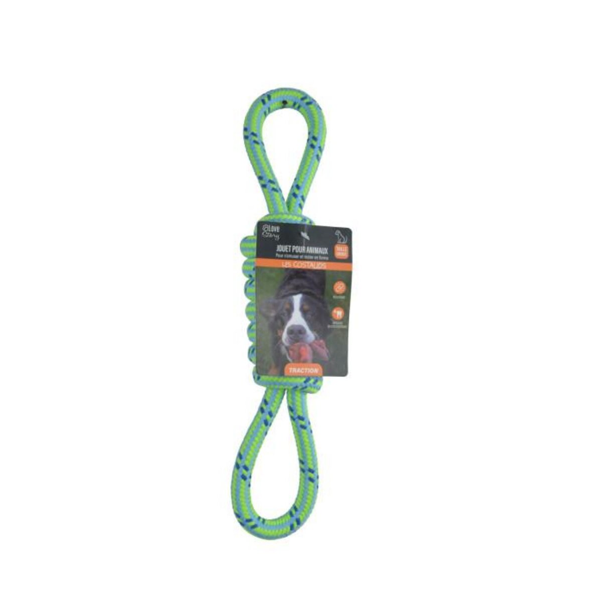 Paris Prix Jouet pour Chien  Corde Nœud 2 Poignées  36cm Vert