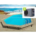 Habitat et Jardin Piscine bois   Florida 130   - 6.57 x 4.57 x 1.31 m + Pompe à chaleur - Puissance 6.1 kW